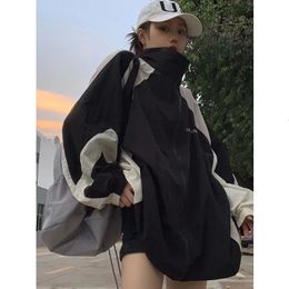 Women's Jackets Jaket Deeptown Gorpcore Wanita Harajuku Fashion Oversize Streetwear Track Windbreaker Luar Ruangan Kasual Tipis Pakaian Longgar 230515