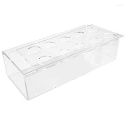 Vases Clear Acrylic Flower Vase Rectangular Floral Centerpiece For Dining Table 9.8 Inch Long Rectangle Decorative Modern