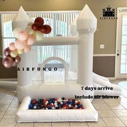 9x9x7ft Soft Play Inflatable White Bounce House With Slide Ball Pit Party Used Inflatable Mini Bounce House With Blower