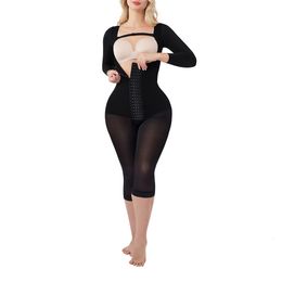 Waist Tummy Shaper Fajas Colombianas Post Surgery Postpartum Bodysuit Shapewear Long Sleeve Waist Trainer Butt Lifter Body Shaper Push Up Corset 230516