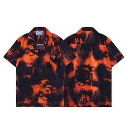 LUXURY Designers Shirts Men's Fashion Tiger Letter V silk bowling shirt Casual Shirts Men Slim Fit Short Sleeve Dress Shirt M-3XL T11