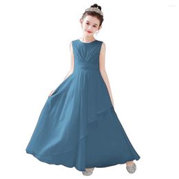 Girl Dresses Dideyttawl Bermuda Chiffon Girls Formal Party Gowns Long 2023 Junior Bridesmaid Flower For Wedding Evening