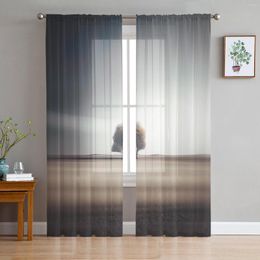 Curtain Tree Grassland Voile Curtains For Bedroom Tulle Window Living Room Sheer Blinds Drapes