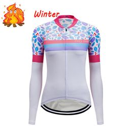 Racing Jackets Winter Thermal Fleece Women Cycling Jersey Shirt Road Bike Clothing Bicycle Tops Clothes Mountain Blouses Retro Maillot Jacke