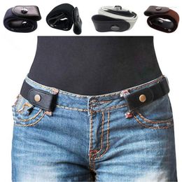 Belts 2023 For Women Buckle-Free Waist Jeans Pants No Buckle Stretch Elastic Belt Men Invisible Drop