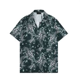 New Fashion Hawaii Floral Print Beach Shirts Men's Designer Silk Bowling Shirt Casual Hawaiian Shirts Men Summer Blouse Short Sleeve Loose M-3XL R6