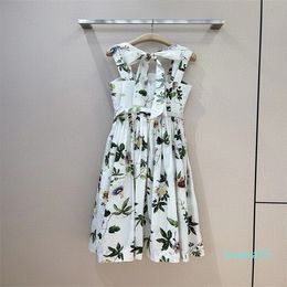 2023-New spring and summer suspender dress with fresh and elegant print elements to create girlish romanticism