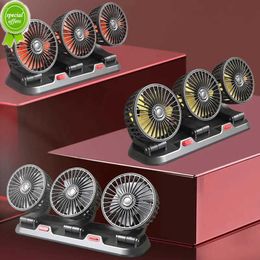 New Car 3 Head Fan Adjustable Air Fan Portable Automotive Electric Fan 2 Speeds Car Cooling Fan USB 5V/12V/24V Fan For Home Car