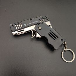 It is possible to use the M1 mini pendant folding rubber band gun with keychain alloy plastic for toy soft bullets between the ages of 8 and 55