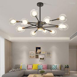 Chandeliers Living Room Led Nordic Pendant Ceiling Lamp For Bedroom Loft Kitchen Dining Table Glass Ball Magic Beans Home Decor