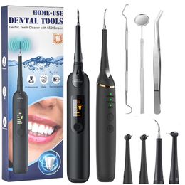 Other Oral Hygiene LED Electric Sonic Toothbrush Set Stains Dental Calculus Remover Tooth Cleaner Teeth Whitening Oral Irrigation Care Tools 230516