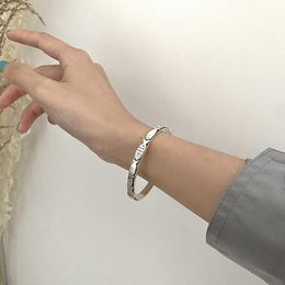 Bangle LIVVY Korean Fish Bracelet Female Thai Silver Colour Retro Unique Design Open Simple Creative Trendy Jewellery Accessories