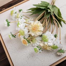 Decorative Flowers Artificial Flower 4 Fork Windmill Orchid Simulation Rose Succulent Wedding Home Decoration