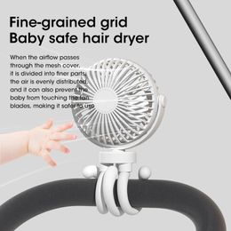 Fans 2022 New Baby Stroller Winding Fan Portable Hand Fan Usb Small Summer Mute Mini Octopus Electric Fan Table Fan Angle Adjustment
