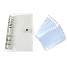 Transparent PVC Notebook Cover A5 A6 Loose Leaf Budget Binder Organiser Diary Office Stationery Supplies