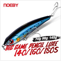 Baits Lures Noeby Sinking Stickbait Pencil Fishing Lures 14cm70g 16cm98g 18cm145g Wobbler Artificial Hard Bait for Sea Tuna Fishing Lure 230516