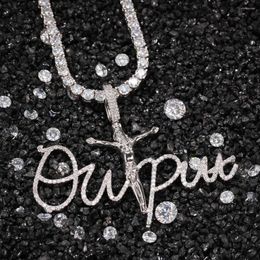 Pendant Necklaces Hip Hop Paved Cubic Zircon Bling Iced Out Jesus Cross Pendants For Men Rapper Jewellery Gifts Silver Colour