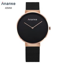 Wristwatches Luxury Rose Gold Men Watches Simple Casual 7mm Mesh Belt Ultra-thin Waterproof Watch Man Quartz Japanese Movement Zegarek Meski