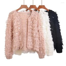 Women's Knits 2023 Spring Autumn Sweater Horse Knit Cardigan Outwear Sequined Short Coat Shawl Fashion Tops Sweaters Female