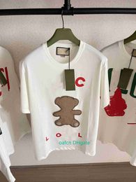 23SS 5A Дизайнерская мужская футболка бренд 1 1 1 Оригинальная вышиваемая буква с коротким рукавом рубашка