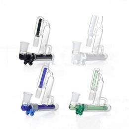 Recycle Glass Ash Catcher Mix Color 90 Degree 18.8mm Ashcatchers with Downstem Glass Bongs Accessories