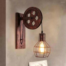 Wall Lamps Pulley Lamp Vintage Sconce Lights Fixture E27 110V 220V Retro Bedside Industrial Decor Dining Room Bedroom Light