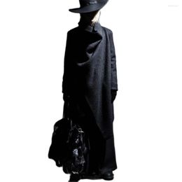 Men's Trench Coats Irregular Fashion Long Wool Coat Punk Hip Hop Cloak Man Vintage Gothic Style Jacket Abrigo Hombre 5xl