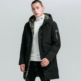 Men's Down 2023 Winter Jacket Men Hooded Camouflage Hip Hop Streetwear Warm Coat Causal Parkas Cotton Padded Clothing