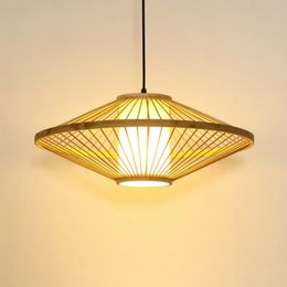 Pendant Lamps Chinese Traditional Bamboo Art Lights Living Room Decor Dining Furniture Teahouse Light Fixtures Led Bulbs LightingPendant