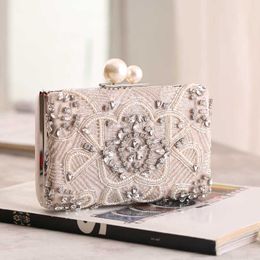 Evening Bags Party Luxury Beading Women Wedding Handbags Diamonds Small Day Clutch One Side Jewellery Rhinestones Purse 230427