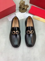 Fashion men designer dress shoes matte leather gold buckle slip on formal Luxury business Mens loafer shoe with red box