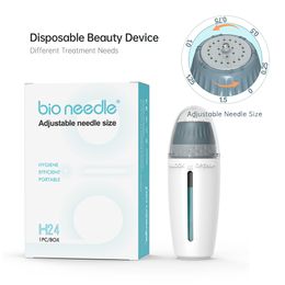 Derma Stamp Bio Needle H24 Needles Length Adjustable 24k Titanium Microneedling Hydra Pen Needle Usage Skin Care Anti-Hair Removal Disposable Beauty