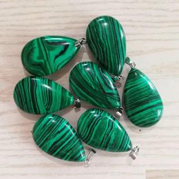 Pendant Necklaces Fashion Vintage Natural Malachite Healing Owl Dragon Heart For Jewellery Necklace Making Drop Delivery Pendants Dhpwc