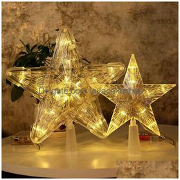 Christmas Decorations Tree Top Led Star Night Light Ornaments Garland New Year 2022 Decor For Home Navidad H0924 Drop Delivery Garde Dh2Nz