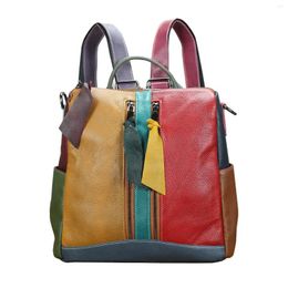 Backpack Women Backpacks Genuine Leather Shoulder Bags Fashion Female Ladies Purse Travel Bag Girl Natural Real Rucksack