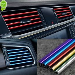 New New 10 Pcs 20cm Car Air Conditioner Vent Outlet Trim Strip U Shape Chrome PVC Colourful Shiny Car Trim Strip for Car Decoration