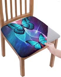 Chair Covers Butterfly Line Starry Sky BackgroundSeat Cushion Stretch Dining Cover Slipcovers For Home El Banquet Living Room
