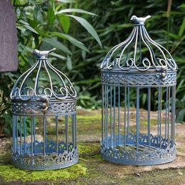 Bird Cages Set 2 Pieces Home and Garden Iron Vintage Bird Cage Decoration 230516