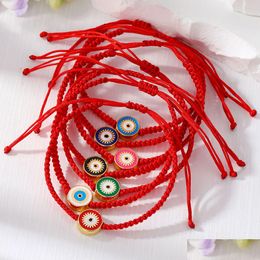 Charm Bracelets Evil Eye Eyelash Bracelet Women Handmade Woven Red Rope Chain Lucky Eyes Beads Strap Girl Party Jewelry Gift Dhgarden Dhfet