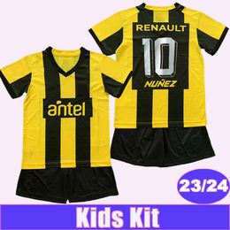 23 24 Penarol RODRIGUEZ Kids Kit Soccer Jerseys MENDEZ SARAVIA RAK S Home Yellow Black Child Suit Football Shirt Short Sleeve Uniforms