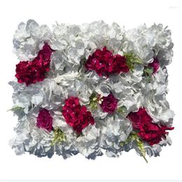 Decorative Flowers 40x60cm Artificial Flower Encryption Hydrangea Rose Wall Panels DIY Wedding Backdrop Decoration Fake