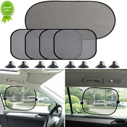 New Car Window Sun Shade UV Protection Folding Auto Rear Window Sunshade 100x50cm Mesh Back Window Visor with Suction Cups