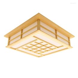 Ceiling Lights 45x45 Light Orginal Wood LED Flush Mount Japanese Lamp For Bedroom Living Room Dining Kit