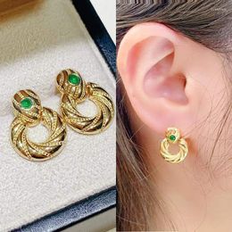 Dangle Earrings Foydjew Product Max Fashion Simple And Elegant Retro Snake-shaped Simulation Emerald Women's Luxury Ear Accessories