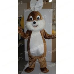 Simulation Brown Bunny Mascot Costumes Unisex Cartoon Character Outfit Suit Halloween Adults Size Birthday Party Outdoor Festival Dress