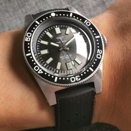 Wristwatches Tandorio 40mm Men Mechanical Watch Grey Dial 30ATM Waterproof NH35 Movement Sapphire Glass Ceramic Bezel Automatic Wristwatch