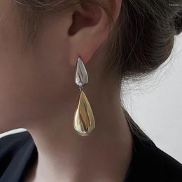 Dangle Earrings Luxury Gold Silver Color Geometric Water Drop Earring Delicate Simple Long Wedding Jewelry Pendant Wholesale