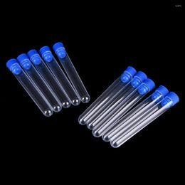 10pcs Clear Plastic Test Tubes Hard Tube With Wing Plug For Office School Chemistry Supplies 10 80mm