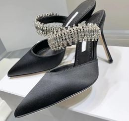 scarpe firmate fashiong con pantofole in raso col tacco alto donne di lusso banchetto abito da sposa scarpe di fabbrica 35-42