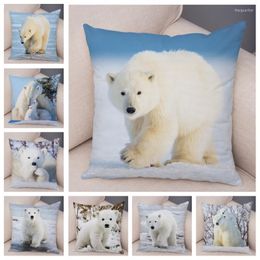Pillow /Decorative Brave Polar Bear Pillowcase Decor Cute Wild Animal Cases Super Soft Plush Cover For Sofa Home Car 45x45cm/Decorative C